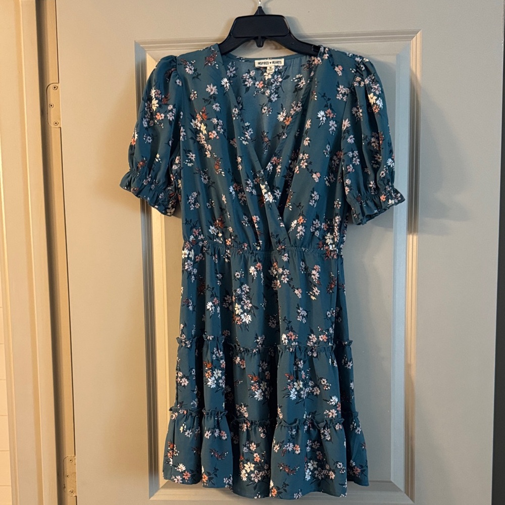 Inspired Hearts Blue Floral Mini Dress